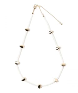 マット ビーズ×メタル ネックレス