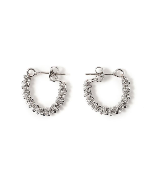 メッシュ フープ ピアス