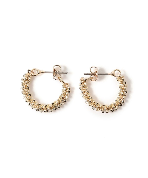 メッシュ フープ ピアス