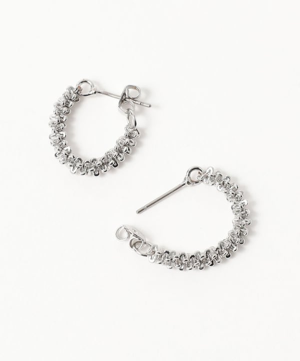 メッシュ フープ ピアス
