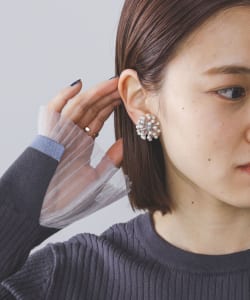 BEAMS HEART / フェイクパール ドームイヤリング