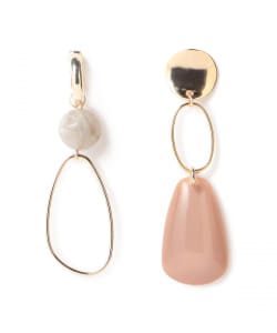 BEAMS HEART / アシンメトリー ストーン リング イヤリング