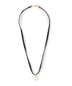 BEAMS HEART / ベロア調リボン パールチョーカー