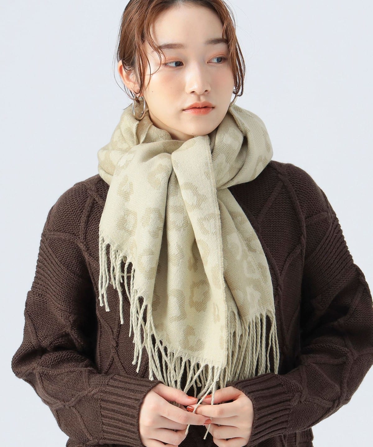 レオパード柄ジャカード ストール ファッション雑貨 WOMEN G. GREEN ONE SIZE レオパード柄ジャカード ストール ファッション雑貨 WOMEN G. GREEN ONE SIZE