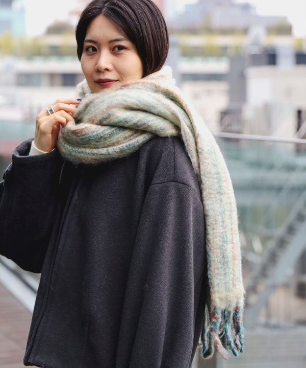 BEAMS HEART（ビームス ハート）ミックスフリンジ マフラー