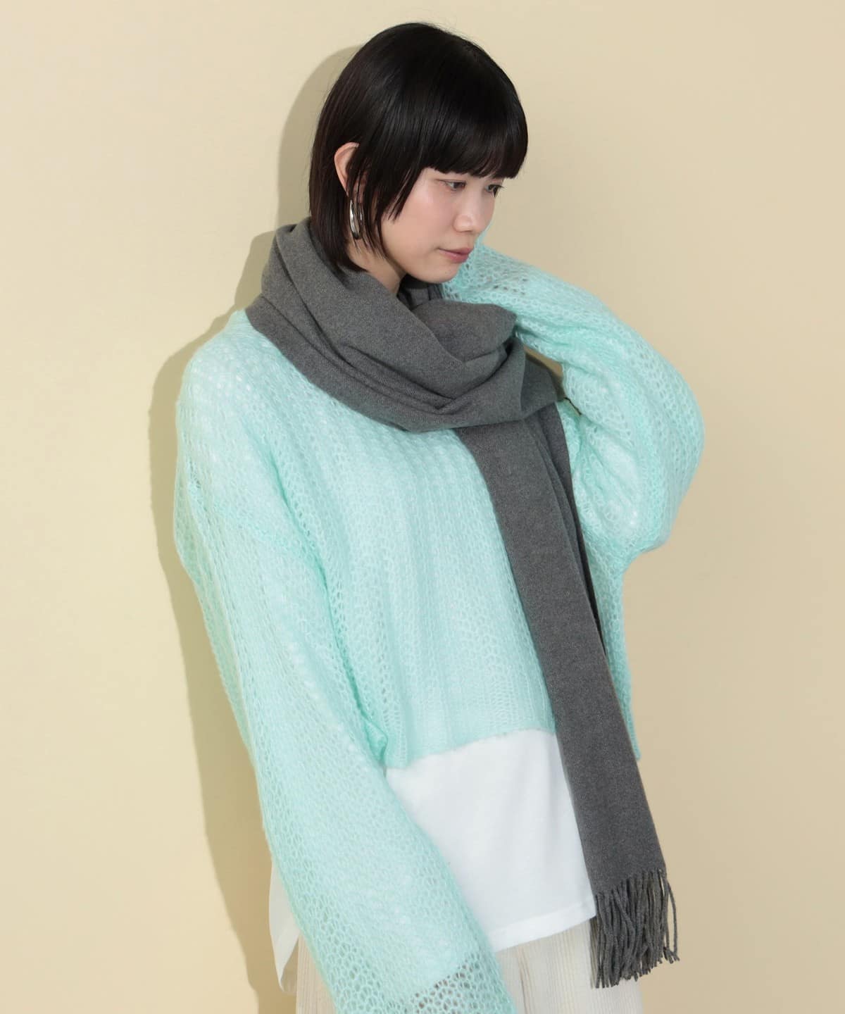 シンプル カラー ストール ファッション雑貨 WOMEN CHARCOAL ONE SIZE シンプル カラー ストール ファッション雑貨 WOMEN CHARCOAL ONE SIZE