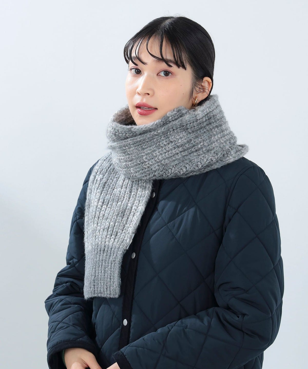 BEAMS HEART（ビームス ハート）ミックス 細リブ マフラー