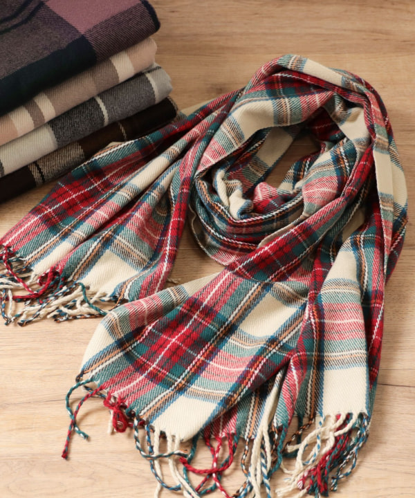 【本日限定価格】beams タータンチェック　ストール 本日限定価格】beams タータンチェック ストール
