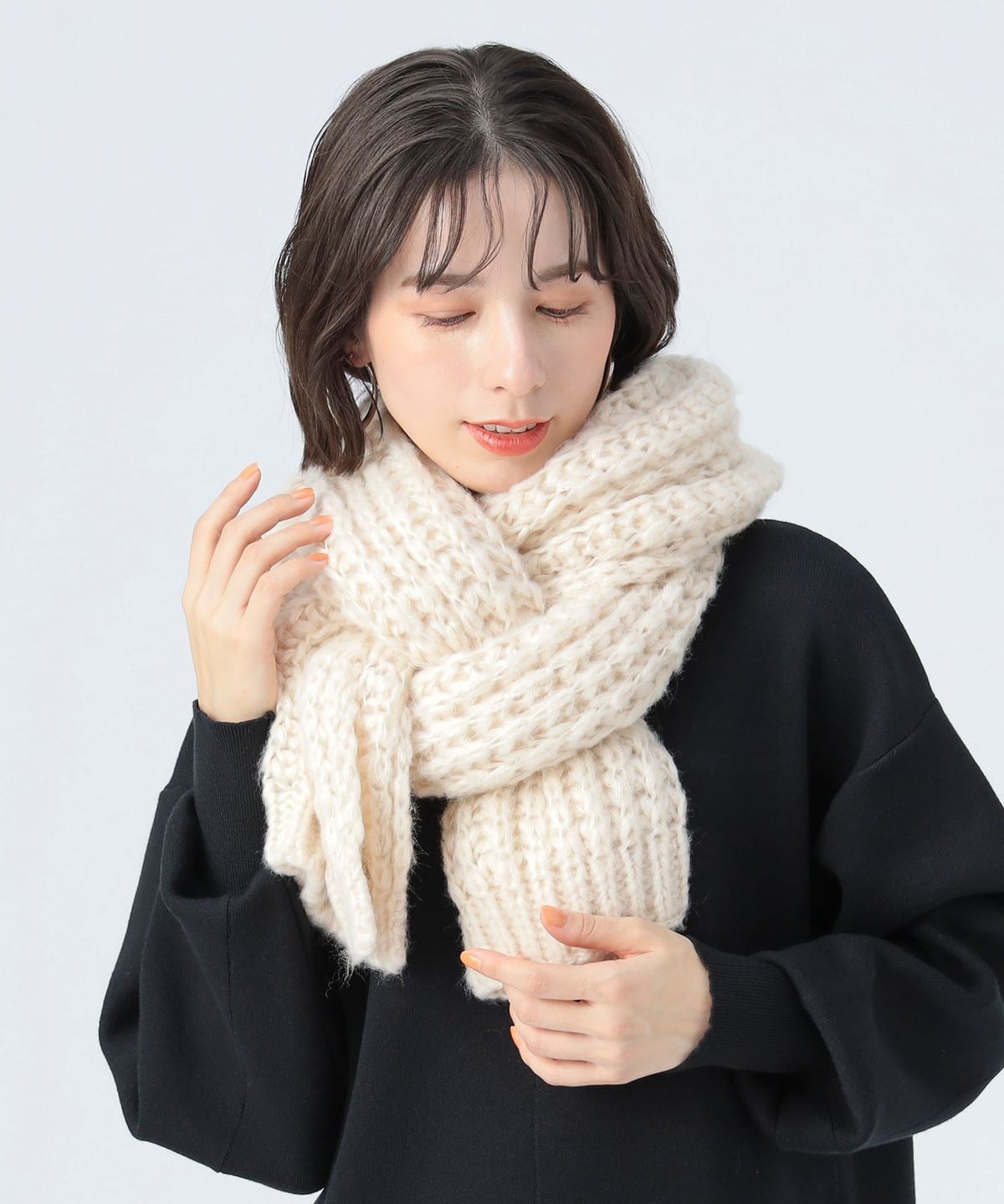 BEAMS HEART（ビームス ハート）ボリューム編み ストール