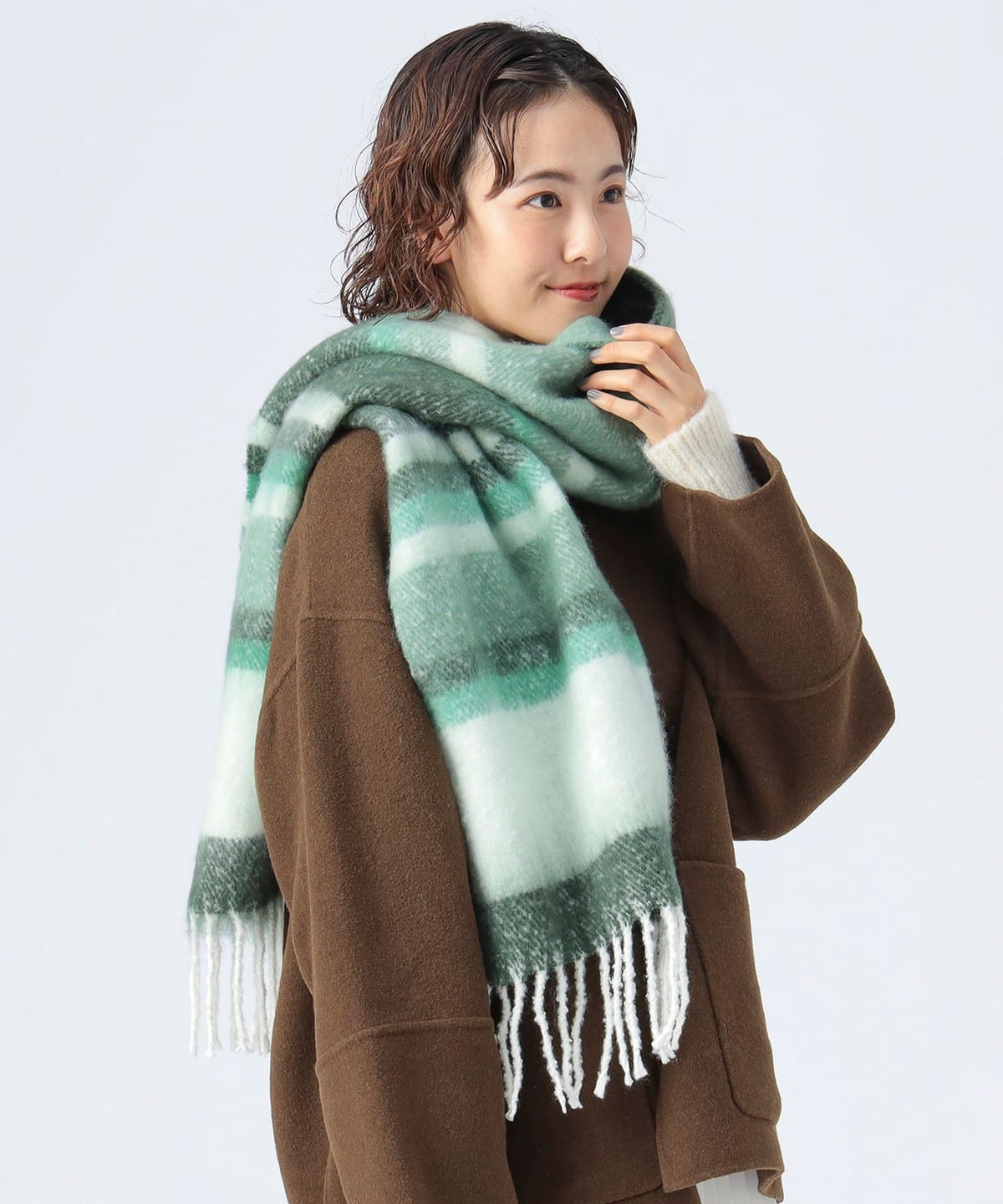 微配色 ボーダー ストール ファッション雑貨 WOMEN GREEN ONE SIZE 微配色 ボーダー ストール ファッション雑貨 WOMEN GREEN ONE SIZE