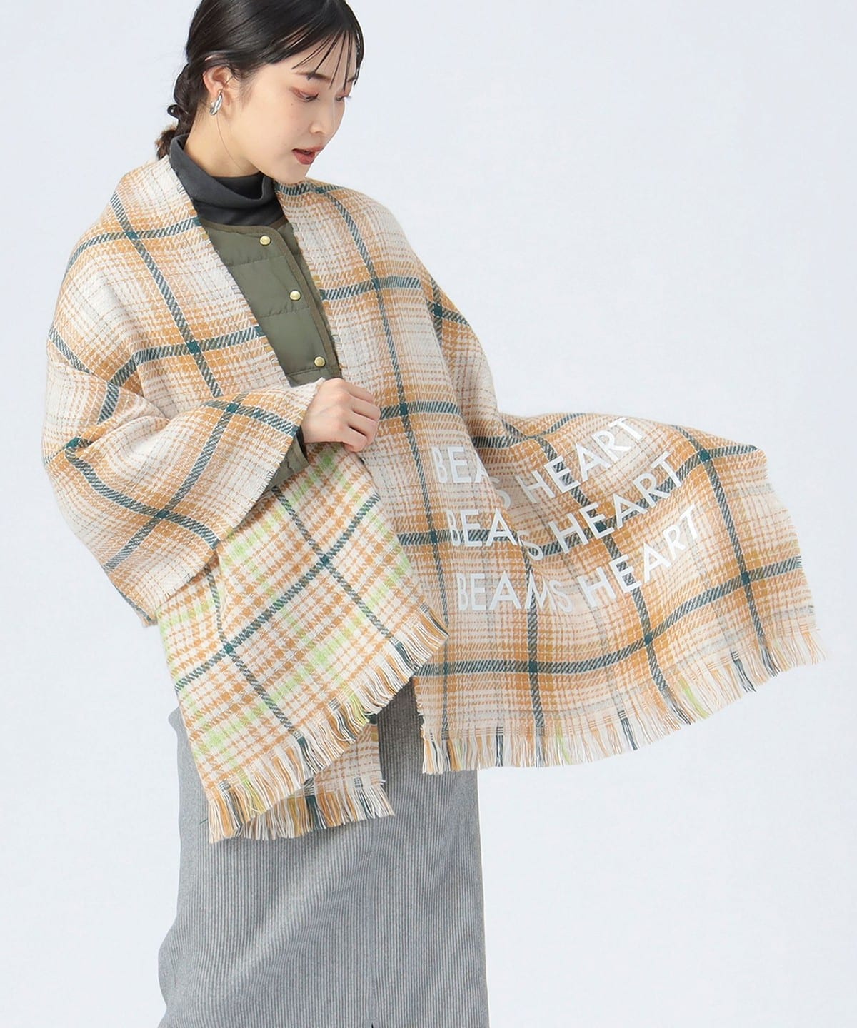 リバーシブル ロゴ ストール ファッション雑貨 WOMEN BEIGE ONE SIZE リバーシブル ロゴ ストール ファッション雑貨 WOMEN BEIGE ONE SIZE