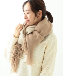 BEAMS HEART / リバーシブル ラッセル編みストール 20FW-1