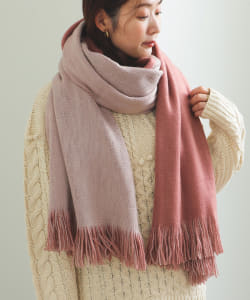 BEAMS HEART / リバーシブル ラッセル編み ストール