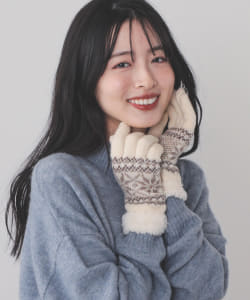 BEAMS HEART / 裏ボア 雪柄 グローブ