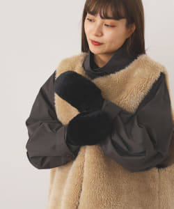 BEAMS HEART / フェイクファー ミトン