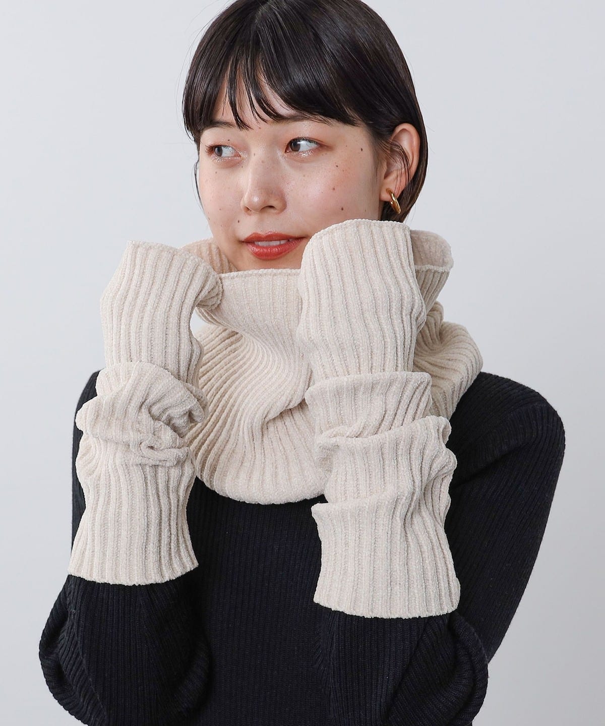 モールヤーン ウォーマー セット ファッション雑貨 WOMEN IVORY ONE SIZE モールヤーン ウォーマー セット ファッション雑貨 WOMEN IVORY ONE SIZE