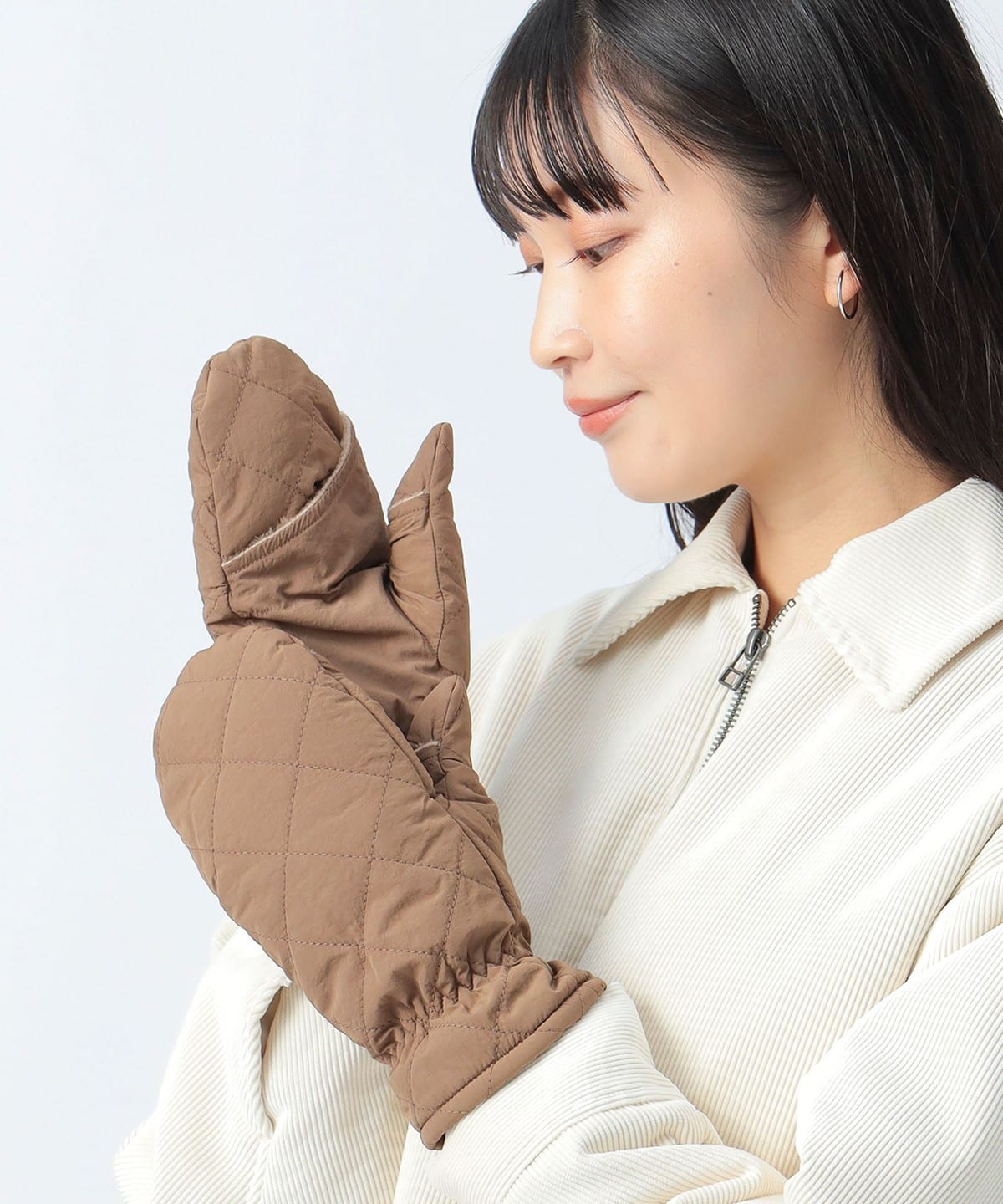 キルティング ミトン ファッション雑貨 WOMEN BROWN ONE SIZE