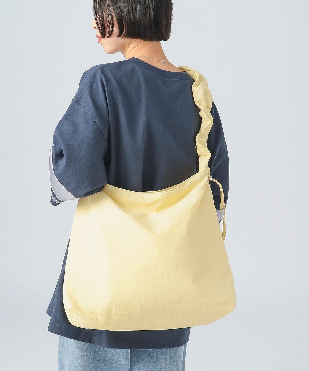 ギャザーハンドル トートバッグ バッグ WOMEN LIGHT YELLOW ONE SIZE ギャザーハンドル トートバッグ バッグ WOMEN LIGHT YELLOW ONE SIZE