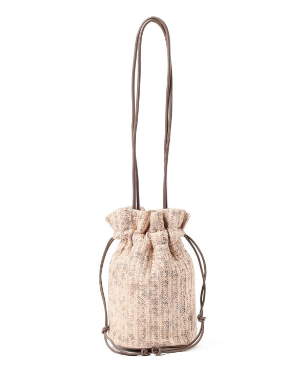 ☆希少美品☆ SLOW＆CO BEAMS 巾着バッグ 極美品 レザー 牛革 ☆希少美品☆ SLOW＆CO BEAMS 巾着バッグ 極美品 レザー 牛革 BEAMS