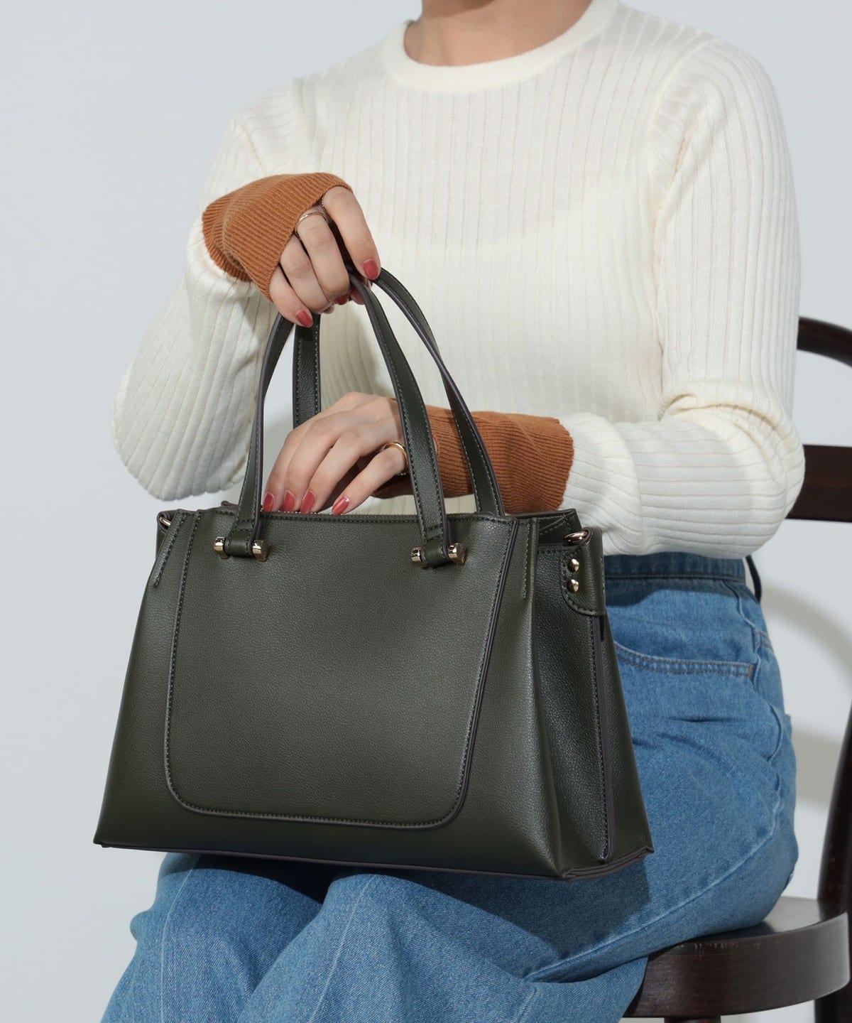 ハンドミディ トートバッグ バッグ WOMEN OLIVE ONE SIZE