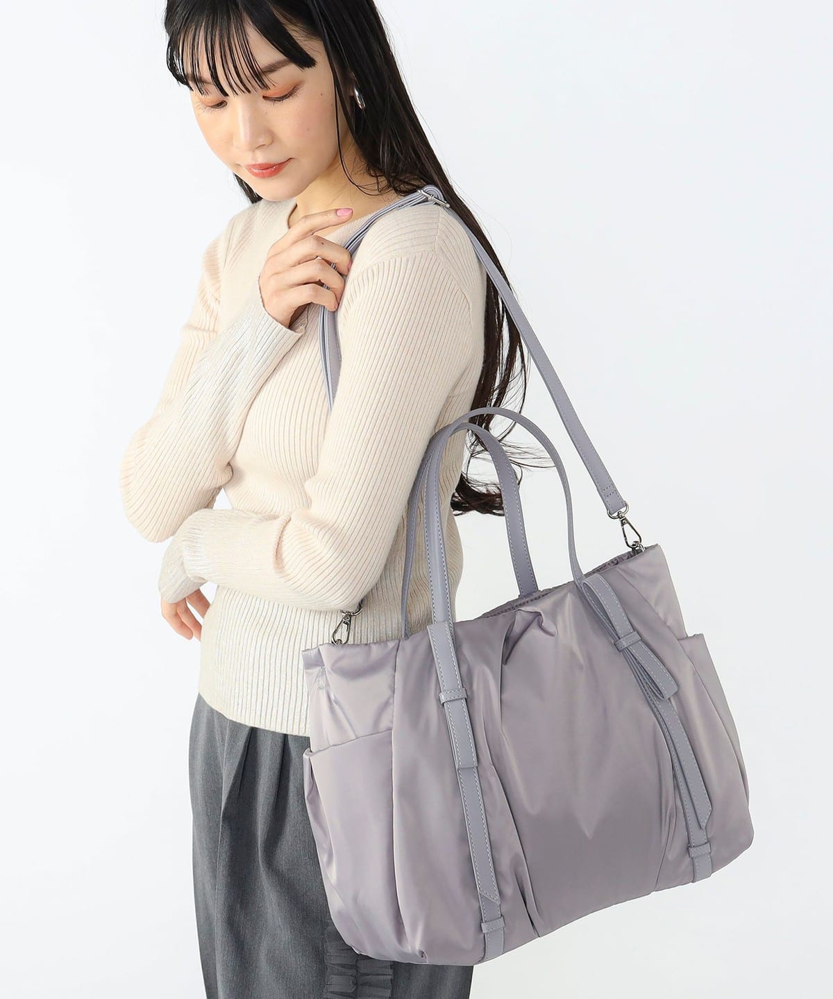 リボン トートバッグ バッグ WOMEN GREY ONE SIZE リボン トートバッグ バッグ WOMEN GREY ONE SIZE