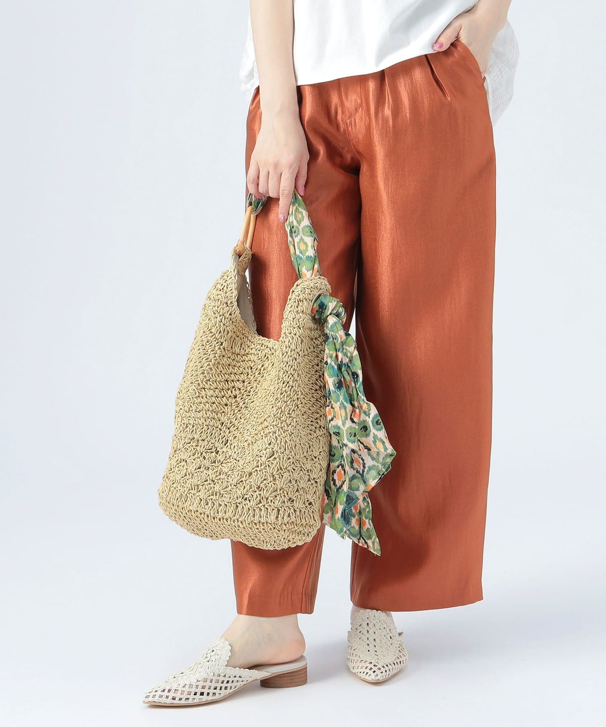 スカーフ ペーパー トートバッグ バッグ WOMEN IVORY ONE SIZE スカーフ ペーパー トートバッグ バッグ WOMEN IVORY ONE SIZE