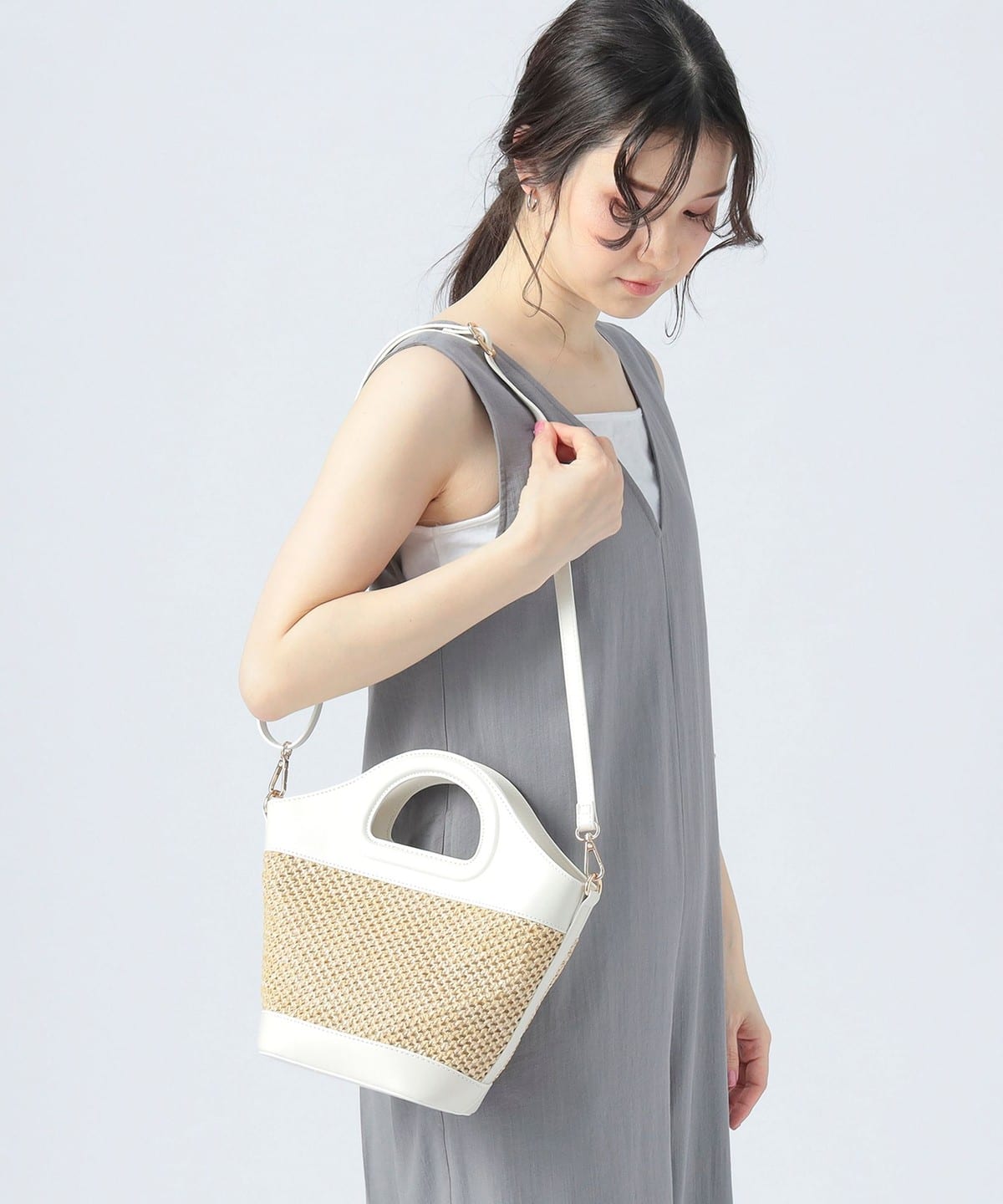 くり手ハンドル バッグ バッグ WOMEN OFF WHITE ONE SIZE くり手ハンドル バッグ バッグ WOMEN OFF WHITE ONE SIZE