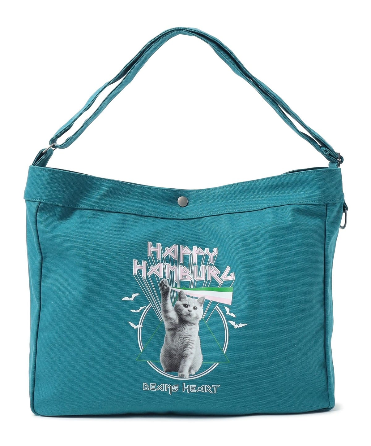 【EXCLUSIVE】ハッピーハンバーグ キャットビーム キャンバス バッグ バッグ WOMEN TURQUOISE ONE SIZE 【EXCLUSIVE】ハッピーハンバーグ キャットビーム キャンバス バッグ バッグ WOMEN TURQUOISE ONE SIZE