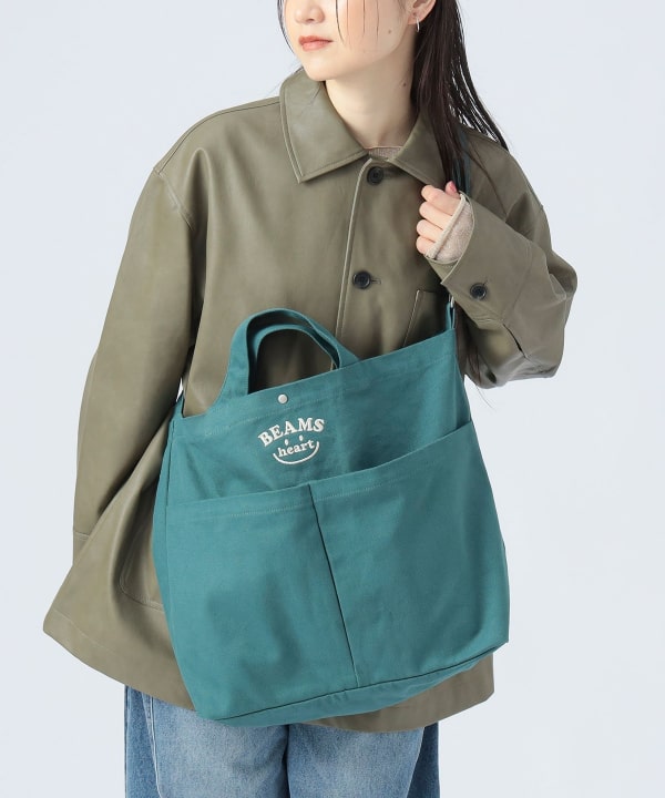 BEAMS HEART(ビームス ハート)スマイル 刺繍 ロゴ バッグ(バッグ BEAMS HEART(ビームス ハート)スマイル 刺繍 ロゴ バッグ(バッグ