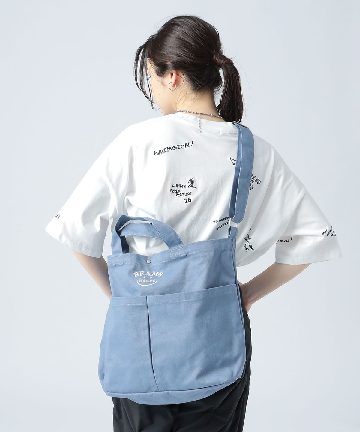 スマイル 刺繍 ロゴ バッグ バッグ WOMEN BLUE ONE SIZE スマイル 刺繍 ロゴ バッグ バッグ WOMEN BLUE ONE SIZE
