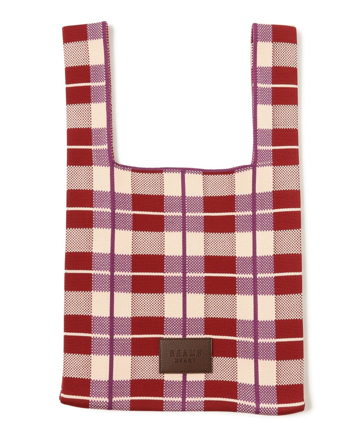 BEAMS HEART（ビームス ハート）チェック柄 ニット バッグ（バッグ