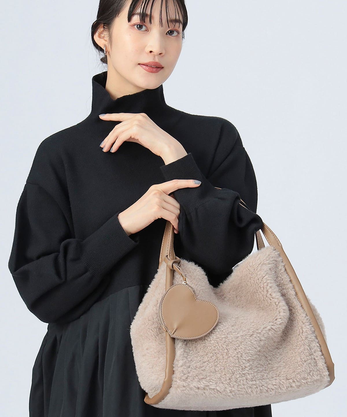 『BEAMS HEART』 牛革 ポーチ付き トートバック BEAMS HEART（ビームス ハート）インポーチ 切替 トートバッグ