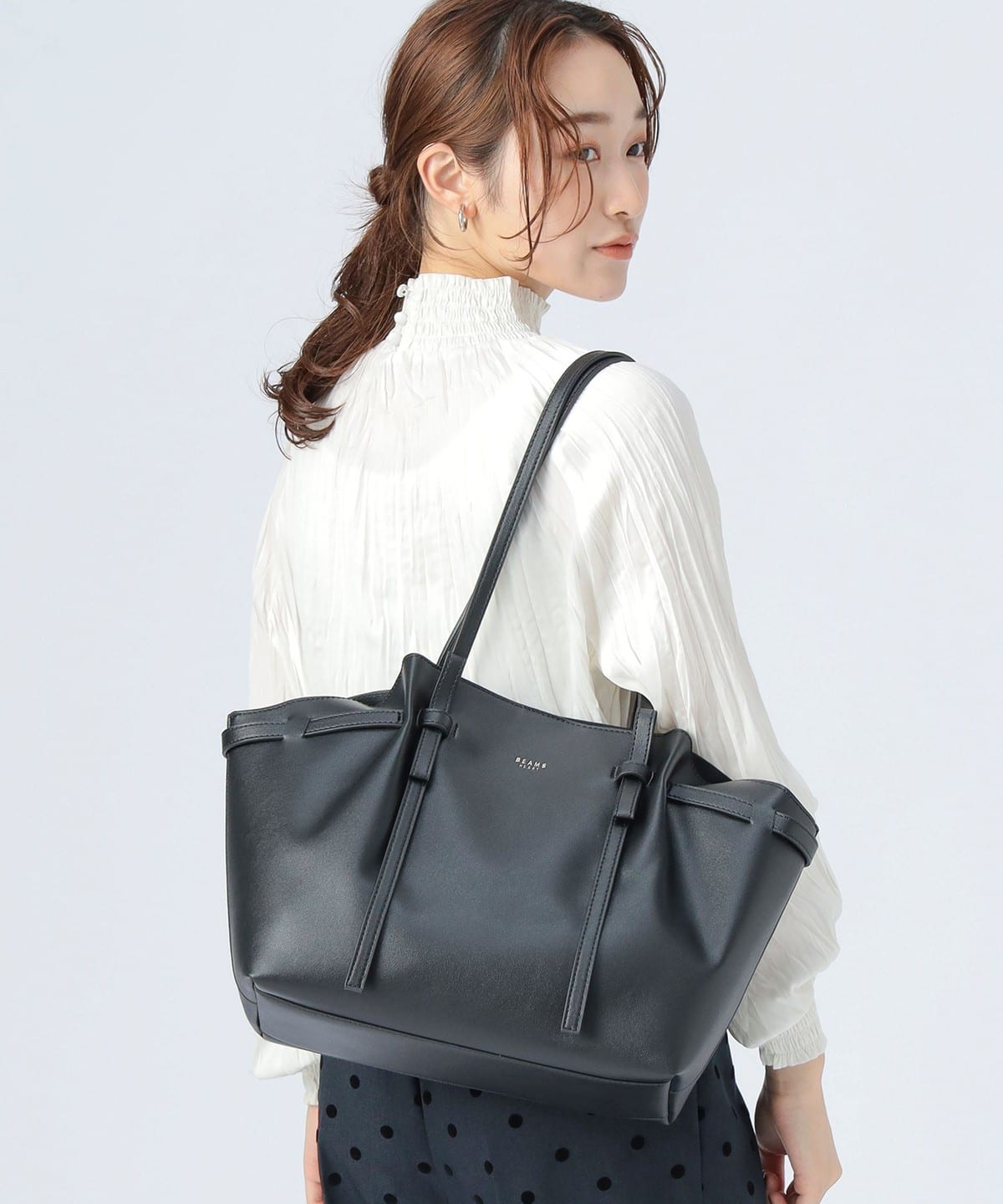 リボン ハンドル バッグ バッグ WOMEN BLACK ONE SIZE