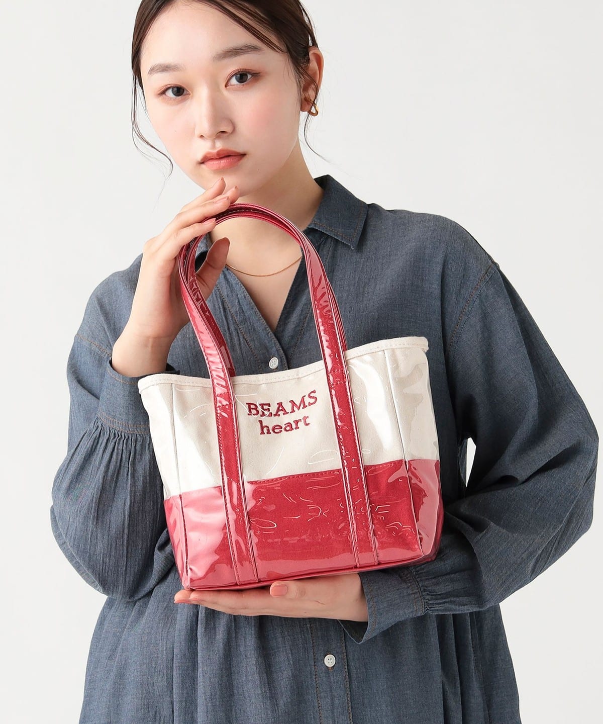 BEAMS HEART（ビームス ハート）キャンバス ビニール トートバッグ
