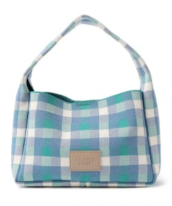 ギンガム チェック ニット バッグ