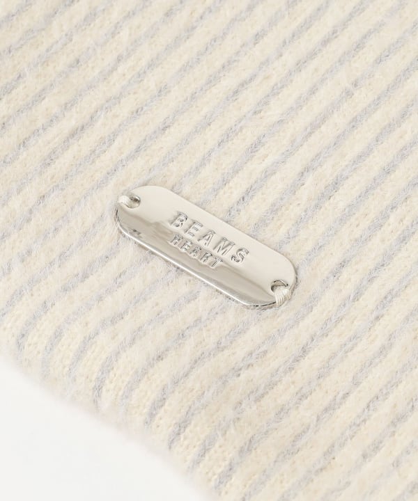 プレート付き ニット バッグ