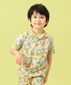 BEAMS mini / 童裝 CAMP 印刷 短袖 襯衫23SS（90～150㎝）