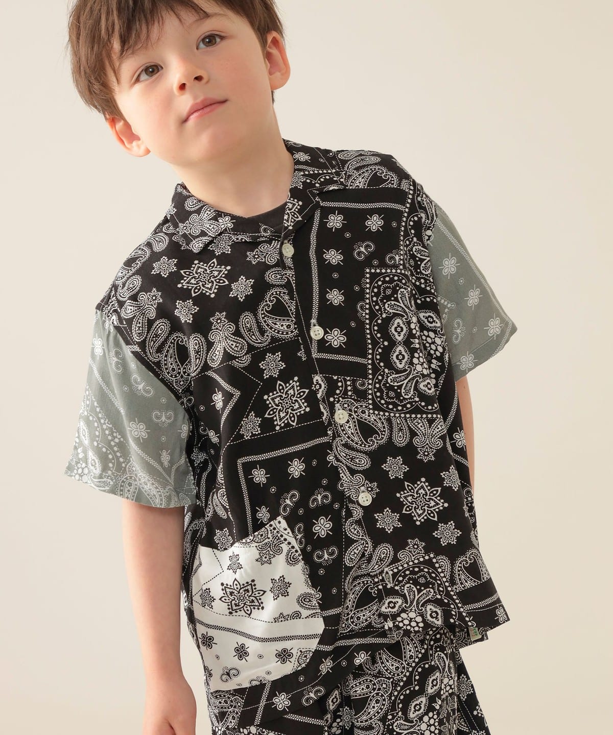 バンダナ柄 シャツ 2025SS(90 130cm) シャツ・ブラウス BLACK 100 バンダナ柄 シャツ 2025SS(90 130cm) シャツ・ブラウス BLACK 100