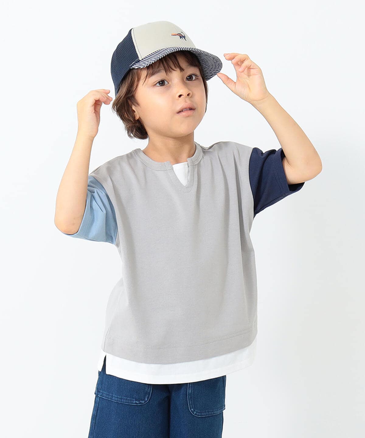 【アウトレット】BEAMS mini / レイヤード クレイジー Tシャツ (90