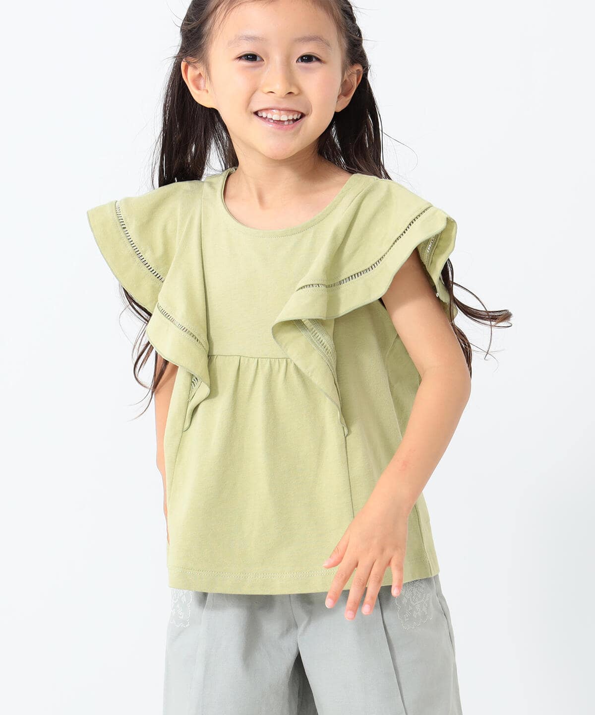 はしごレース プルオーバー カットソー (100 150㎝) Tシャツ・カットソー LIME 110 はしごレース プルオーバー カットソー (100 150㎝) Tシャツ・カットソー LIME 110