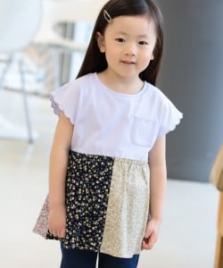 フラワーパッチワーク Tシャツ （90～150cm）