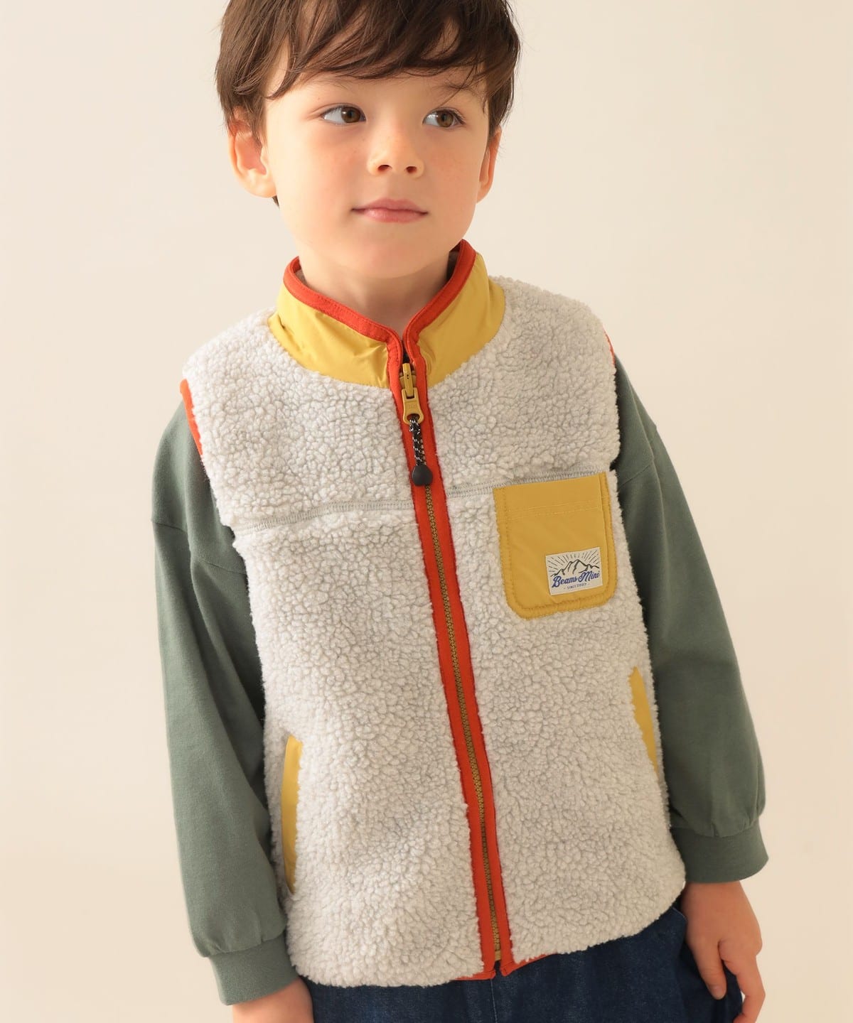 ボアキルト リバーシブル ベスト 2025FW（90 140cm） ブルゾン 白杢 S(90~100)