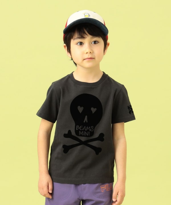 BEAMS mini（ビームス ミニ）BEAMS mini / スカル フロッキー Tシャツ