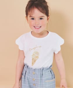 BEAMS mini / アイスクリーム スカラップ Tシャツ (90～150cm)