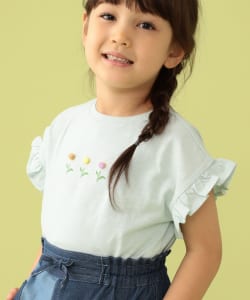 BEAMS mini / ポンポン フラワー Tシャツ （90～150cm）