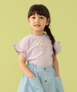 BEAMS mini / 童裝 花花 荷葉邊袖 T恤 23SS（90～150cm）
