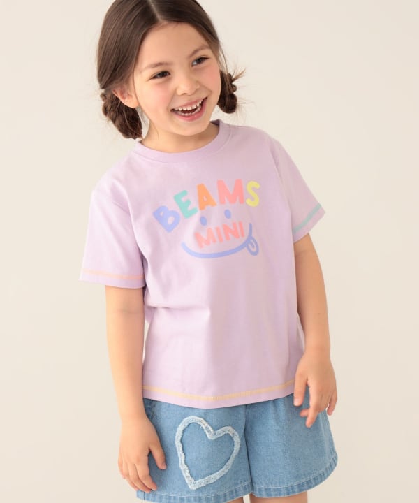 BEAMS mini 男女兼用 ユニセックス ロゴTシャツ 子供服 110 黒-