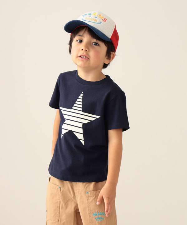 BEAMS mini（ビームス ミニ）星 フロッキー Tシャツ (90～150cm