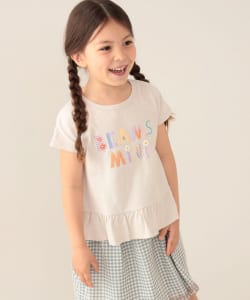 BEAMS mini / 童裝 花朵 LOGO 荷葉邊 T恤 24SS（90～150cm）