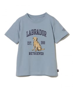 Labrador Retriever 刺繍風 プリント Tシャツ（90～150cm）